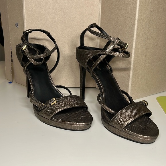Calvin Klein Silver Gray Stiletto High Heels Strappy - Picture 1 of 9